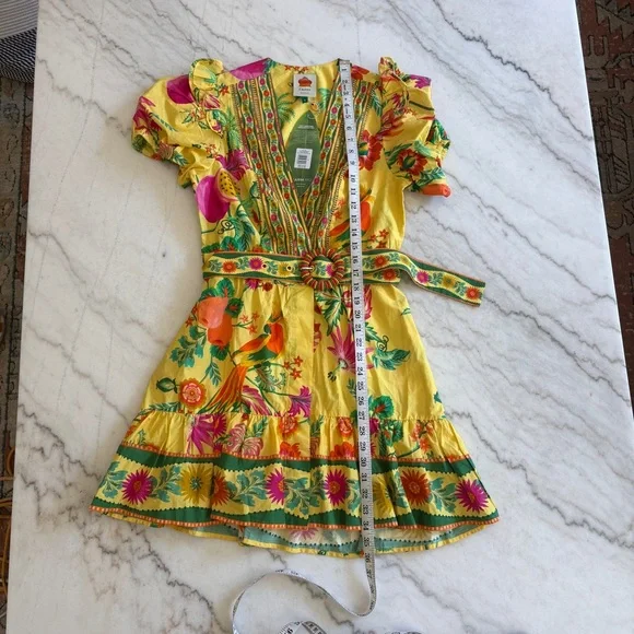 NWT Farm Rio Delicate Fruit Garden Yellow Minidress Small - Picture 12 of 12